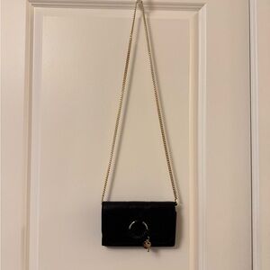 See By Chloe Hana Black Clutch with Gold Chain